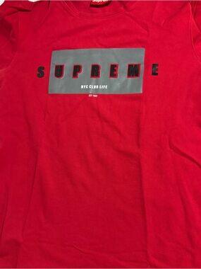 Supreme Red and Gray Crewneck Tee